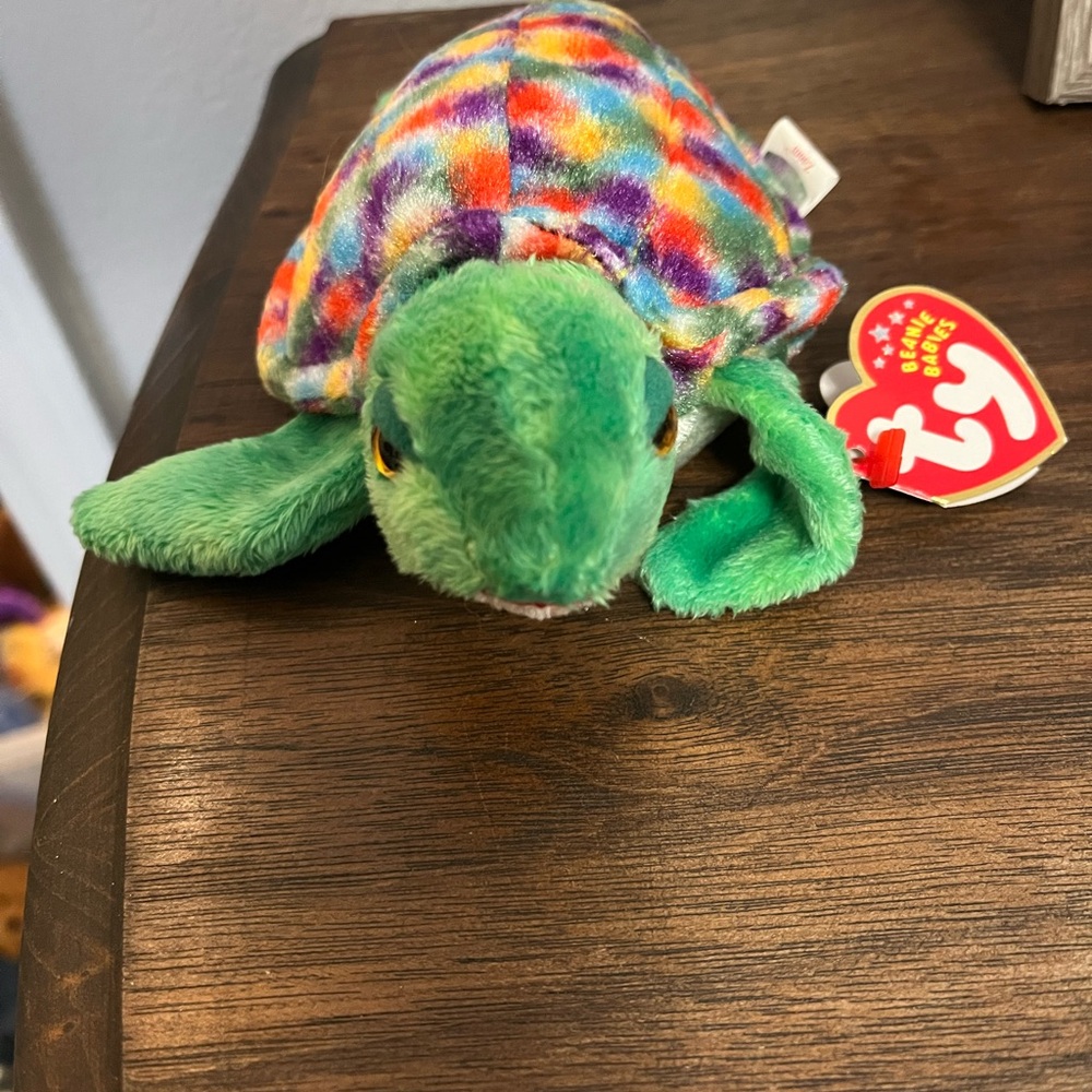 TY Beanie Baby Rainbow Zoom Turtle Plush